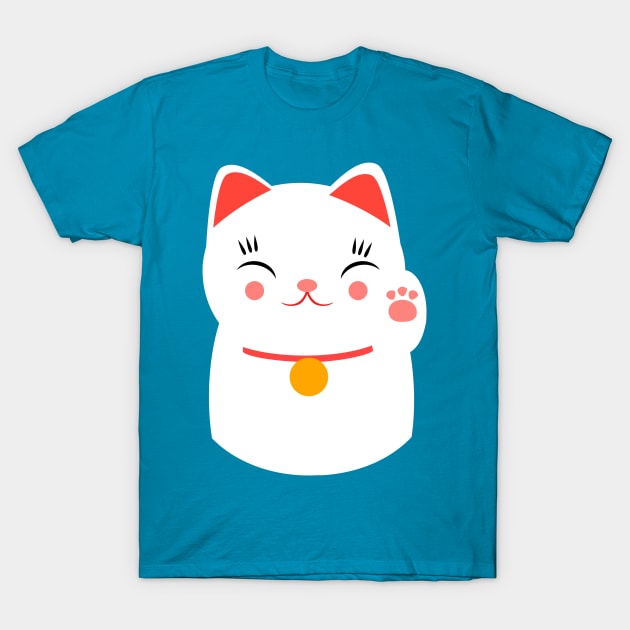 Lucky happy Japanese cat T-Shirt by EuGeniaArt